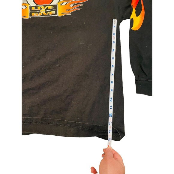 Vtg Harley Davidson Long Sleeve T Live To Give Delta Magnum Weight Men Sz L A26 - Picture 6 of 6